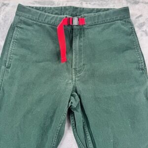 Topo Designs Mens Organic Cotton Spandex Blend Pants Green Size S